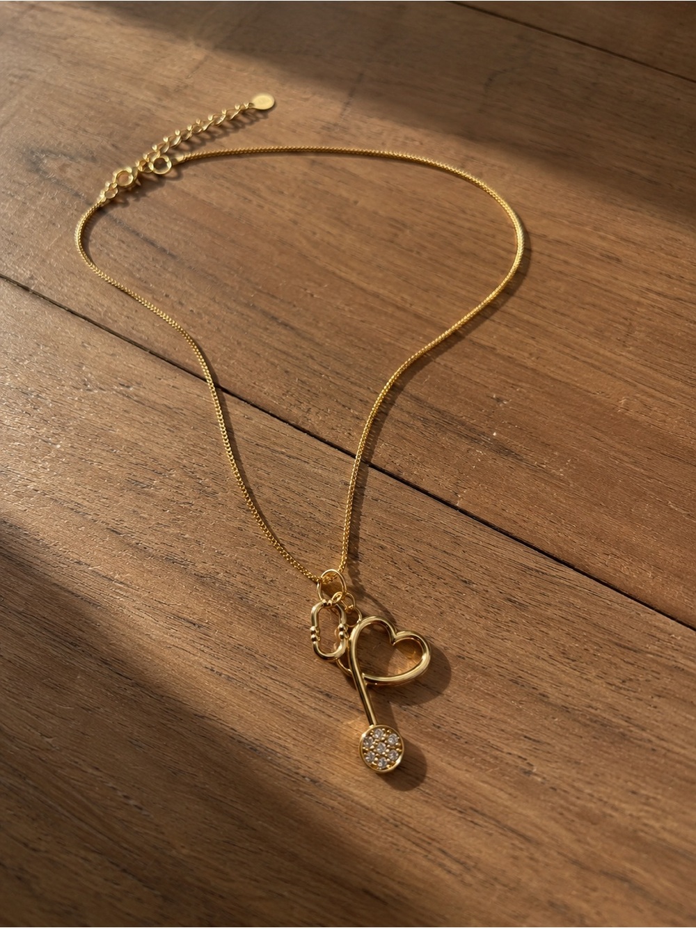 Gold Stethoscope Heart Necklace, Cubic Zirconia Nurse Necklace, Medical Jewelry
